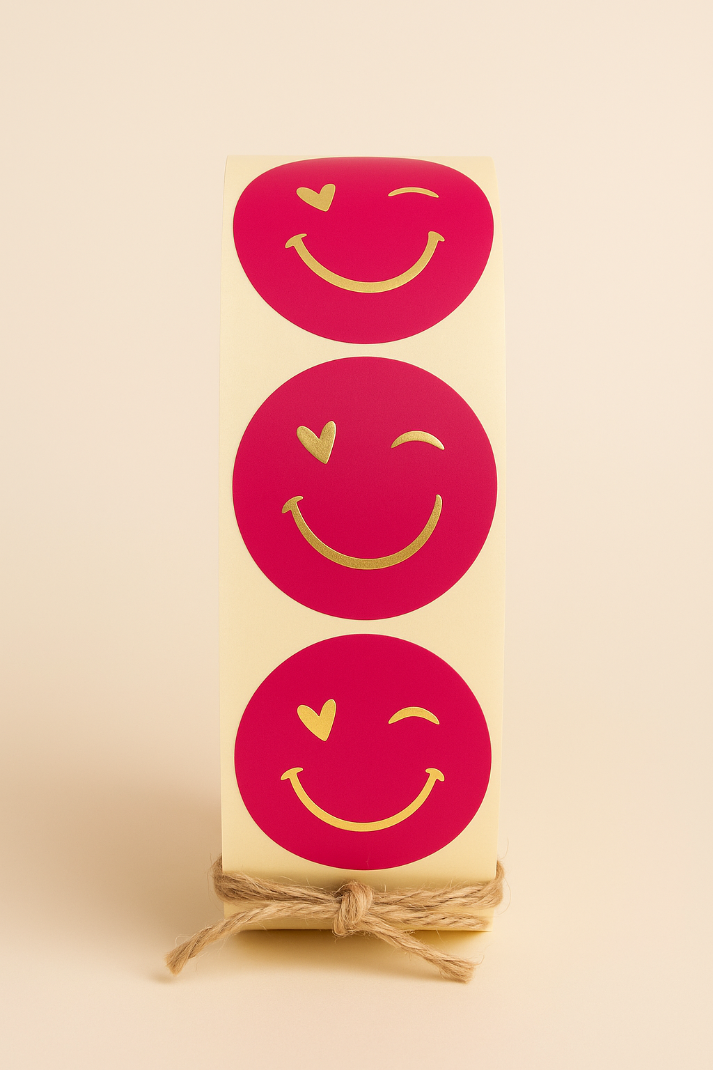 Sticker • smiley pink • 10 Stk Goldveredlung
