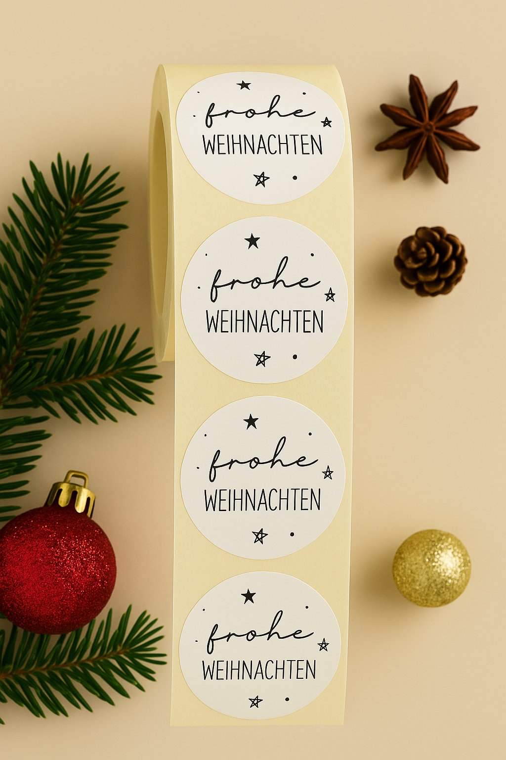 Sticker • Frohe Weihnachten • schwarz weiß gold Eigenproduktion 10 Stk