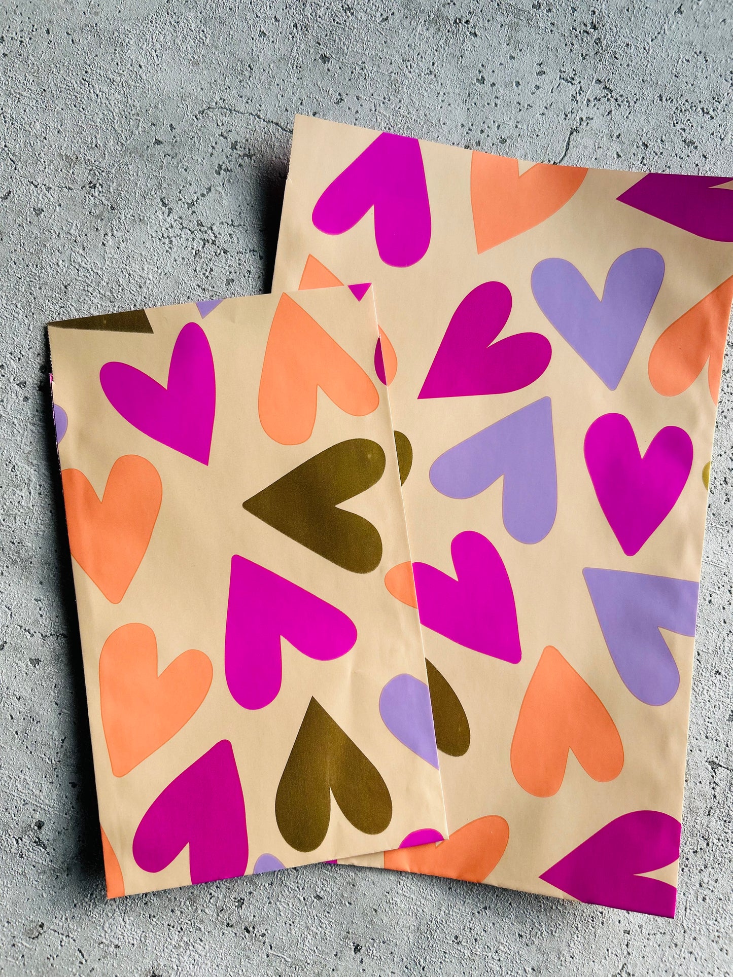 Papier Taschen • Herzchen bunt •10 Stk