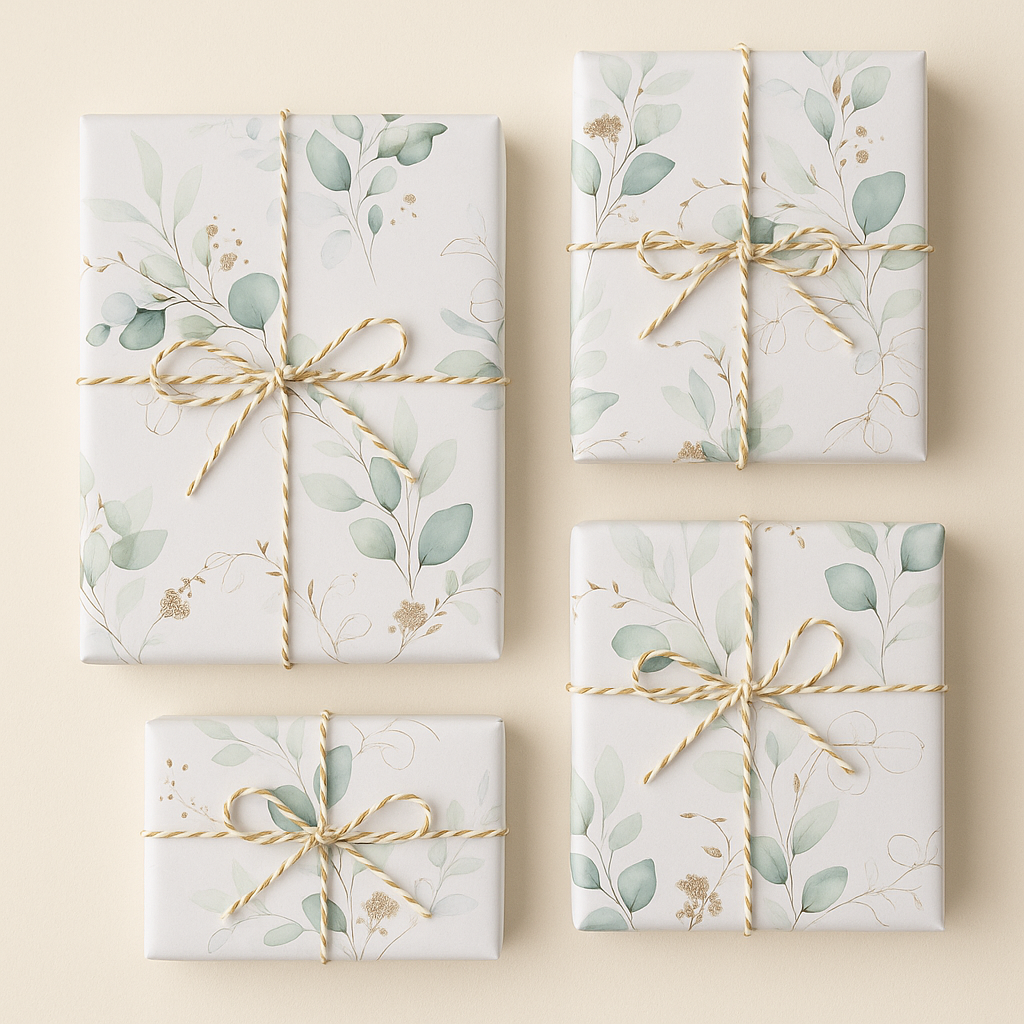 Seidenpapier •Golden Eukalyptus• 10 Blatt