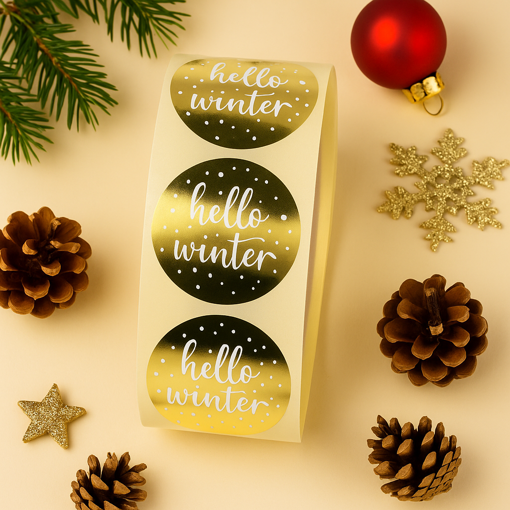 Sticker •hello Winter gold• 10 Stk.