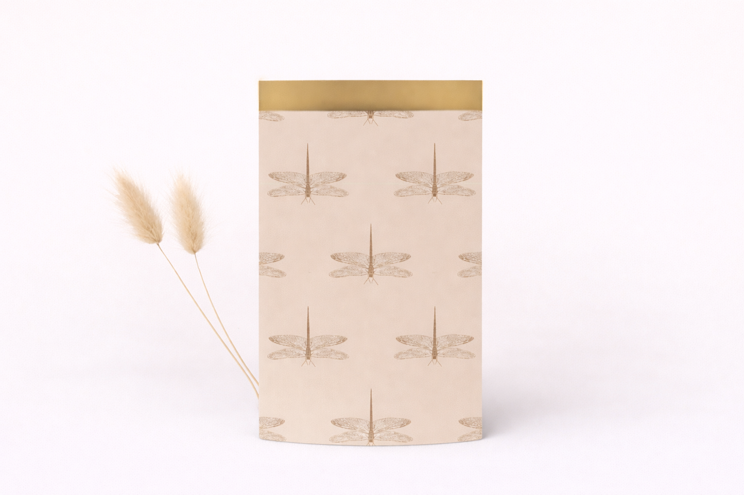 Papier Taschen • Libellen Kraft Gold •10 Stk