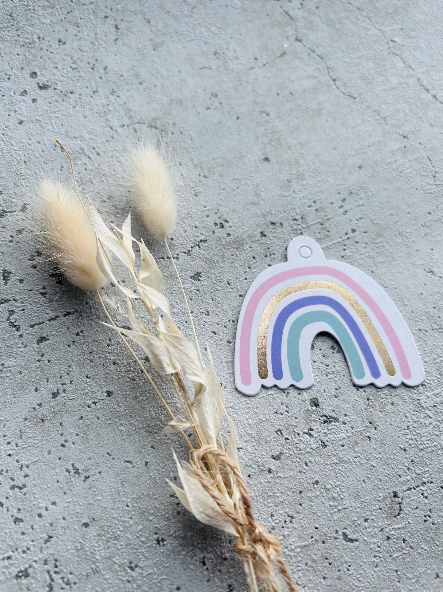 Geschenkeanhänger Regenbogen Gold