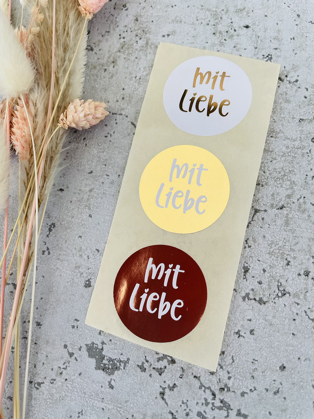 Sticker •mit Liebe Gold• 10 Stk.