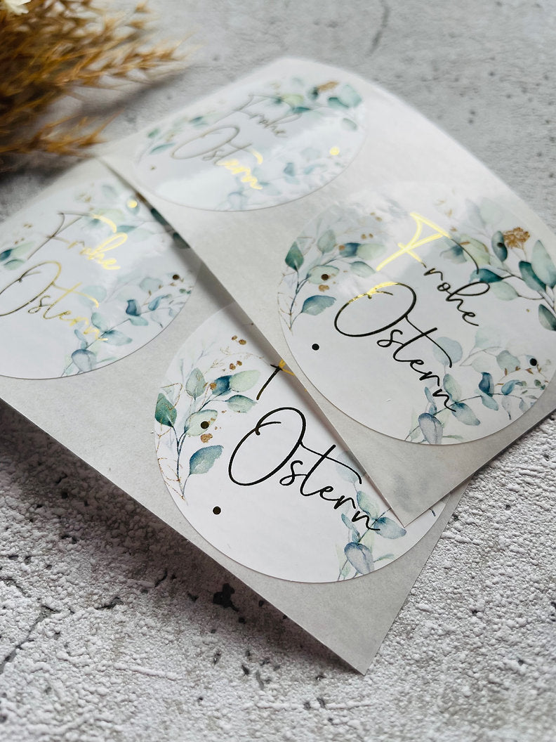 Sticker • frohe ostern Eukalyptus • 10 Stk