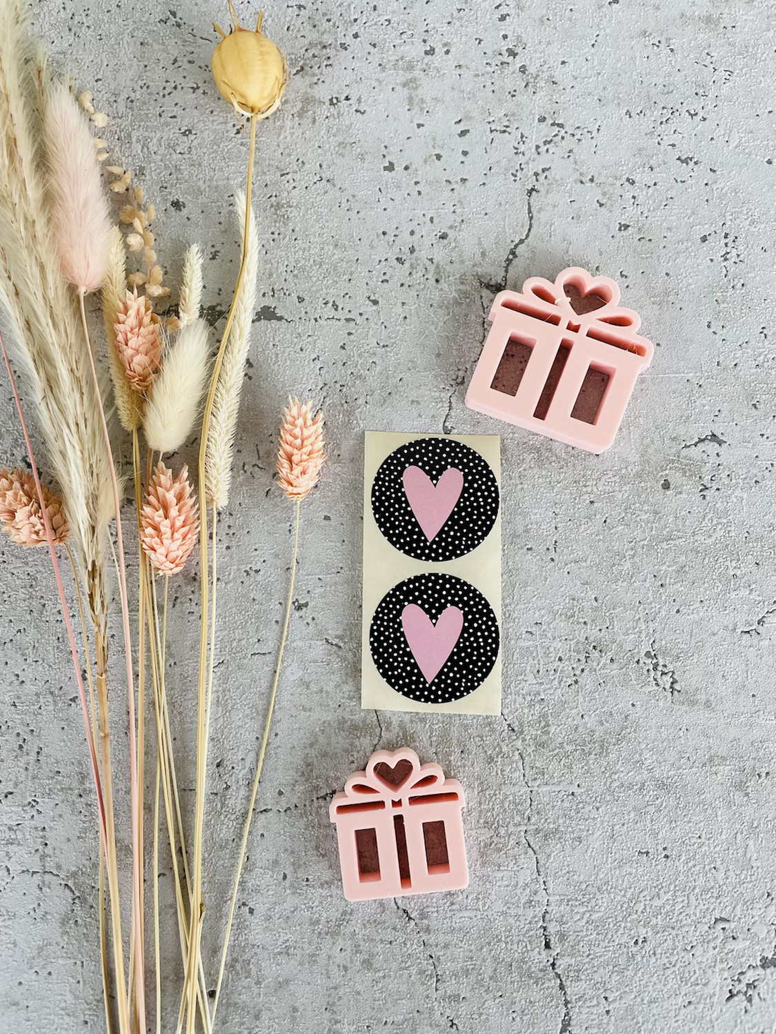 Sticker •Herz gepunktet • 10 Stk.