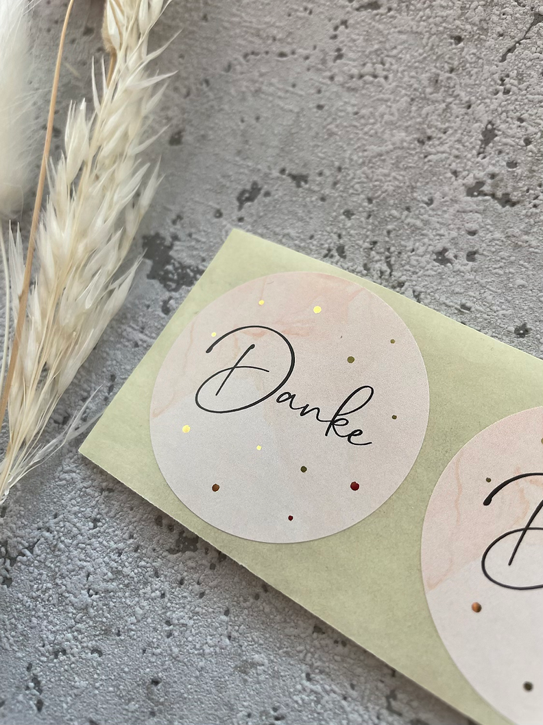 Sticker • danke • beige/gold• 10 Stk.