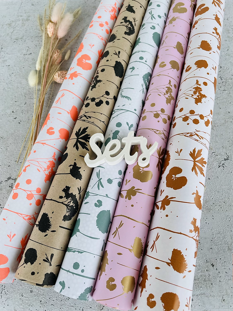 SET Variabel 2x 3 x oder 5x Geschenkpapier 50x300cm Kraftpapier