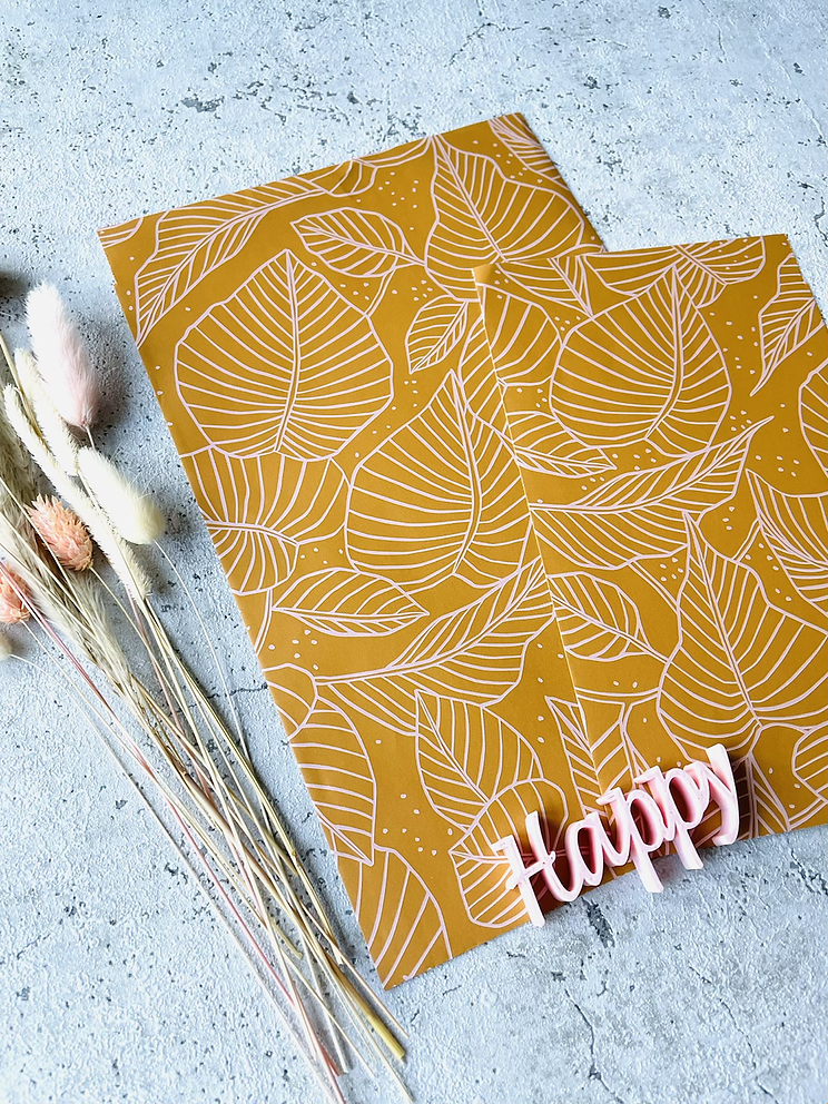 Papier Taschen Senfgelb Blätter 10 Stk