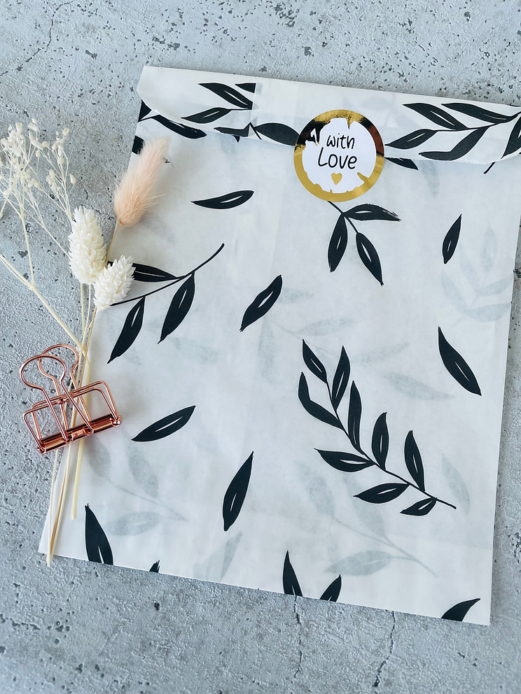 Papier Taschen •Zweige schwarz• 10 Stk