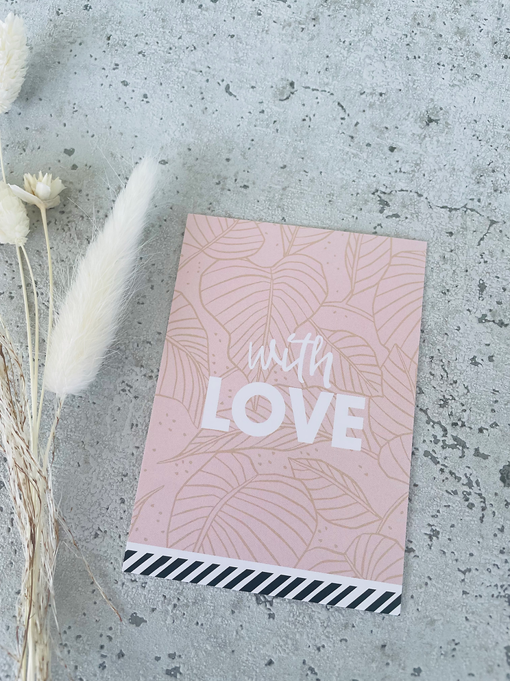 Mini Karten • with love • rosa