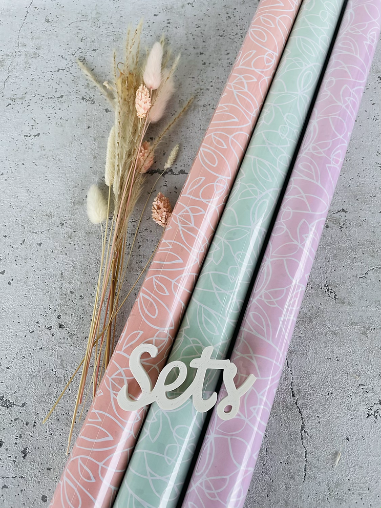 SET 3xGeschenkpapier 50x300cm Kraftpapier