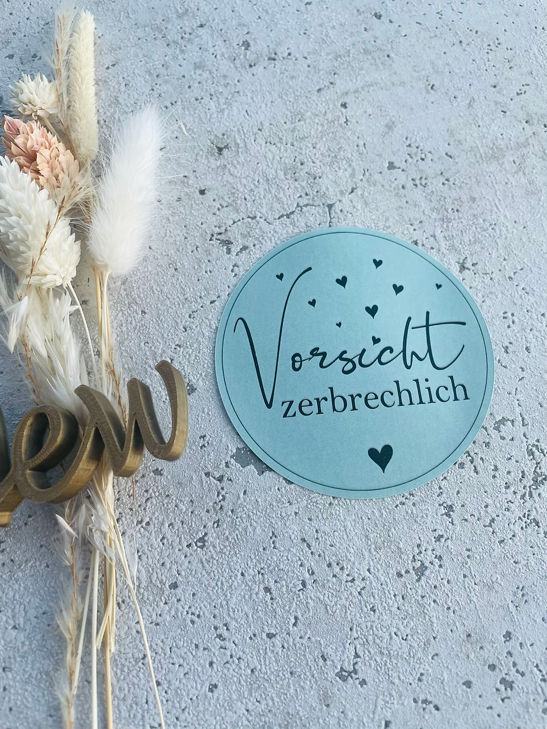 Sticker •Vorsicht zerbrechlich Pastell blau•10 Stk.