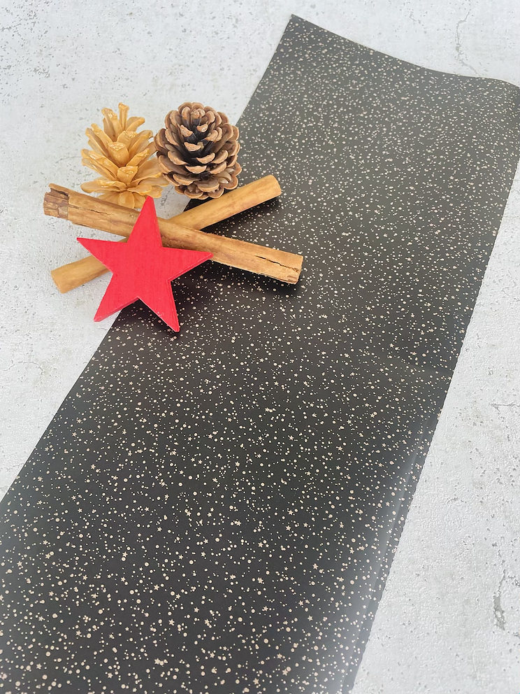 Geschenkpapier 50cm x 3 m •black stars•