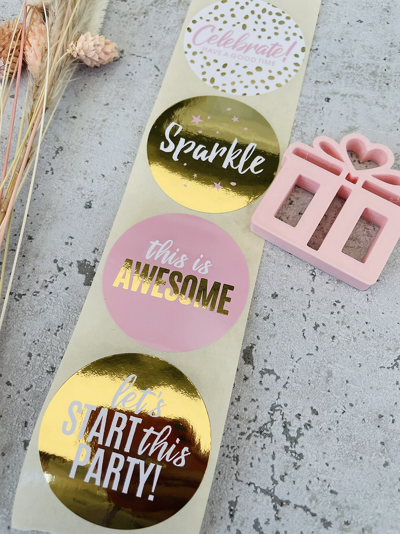 Sticker WOW gold /rosa