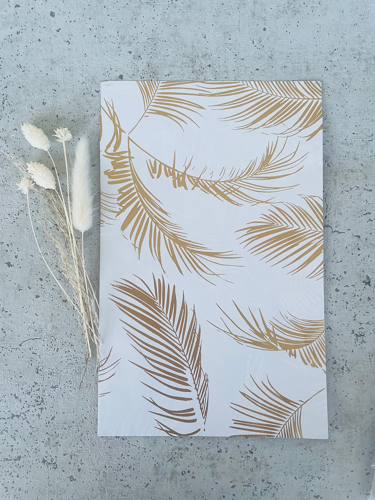 Papier Taschen • Palmen • weiß / gold