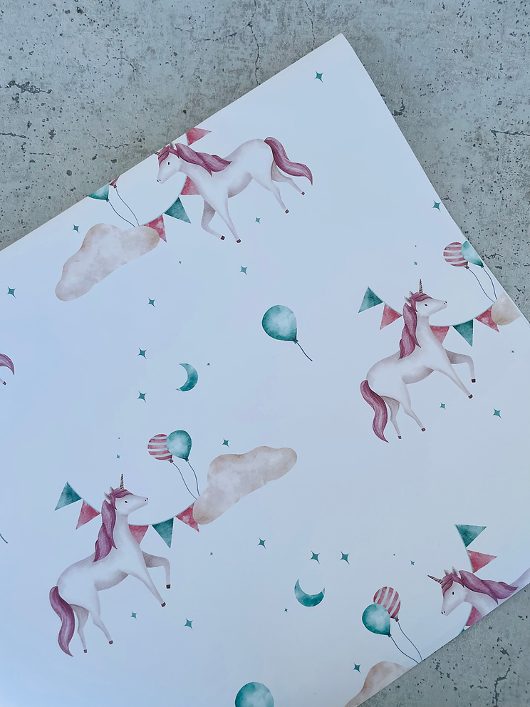 Geschenkpapier Kinder Einhorn 50x70cm