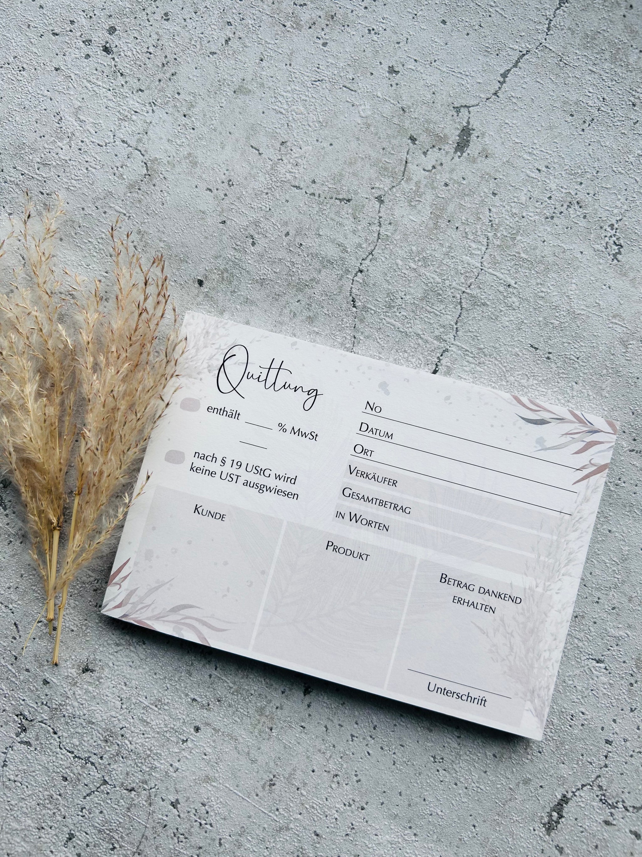 Quittungsblock A6 BOHO mit Durchschlag