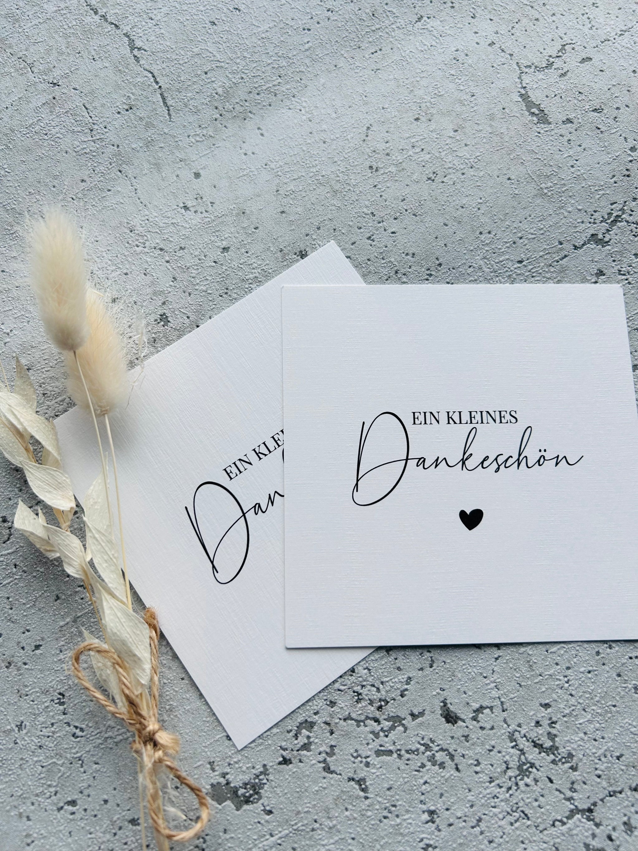 Karte •ein kleines Dankeschön• Leinenstruktur 10x10 cm