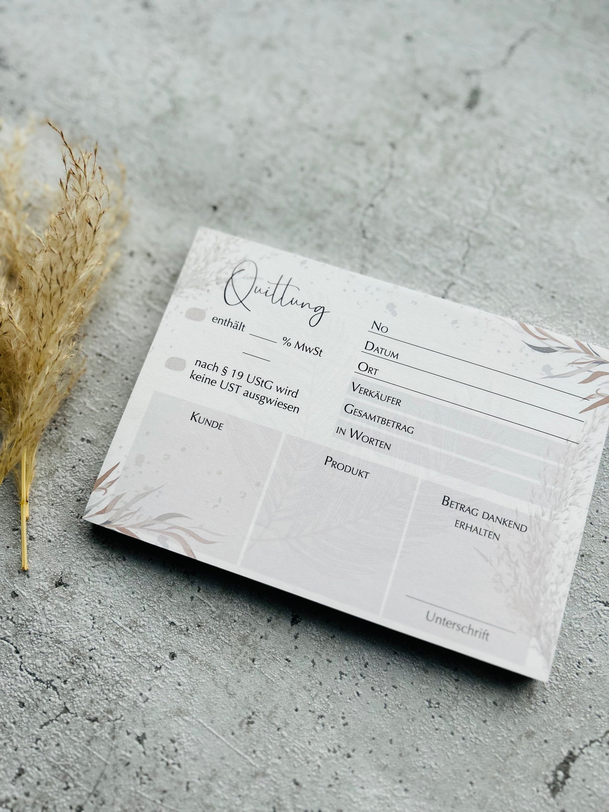 Quittungsblock A6 BOHO mit Durchschlag