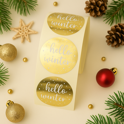 Sticker •hello Winter gold• 10 Stk.