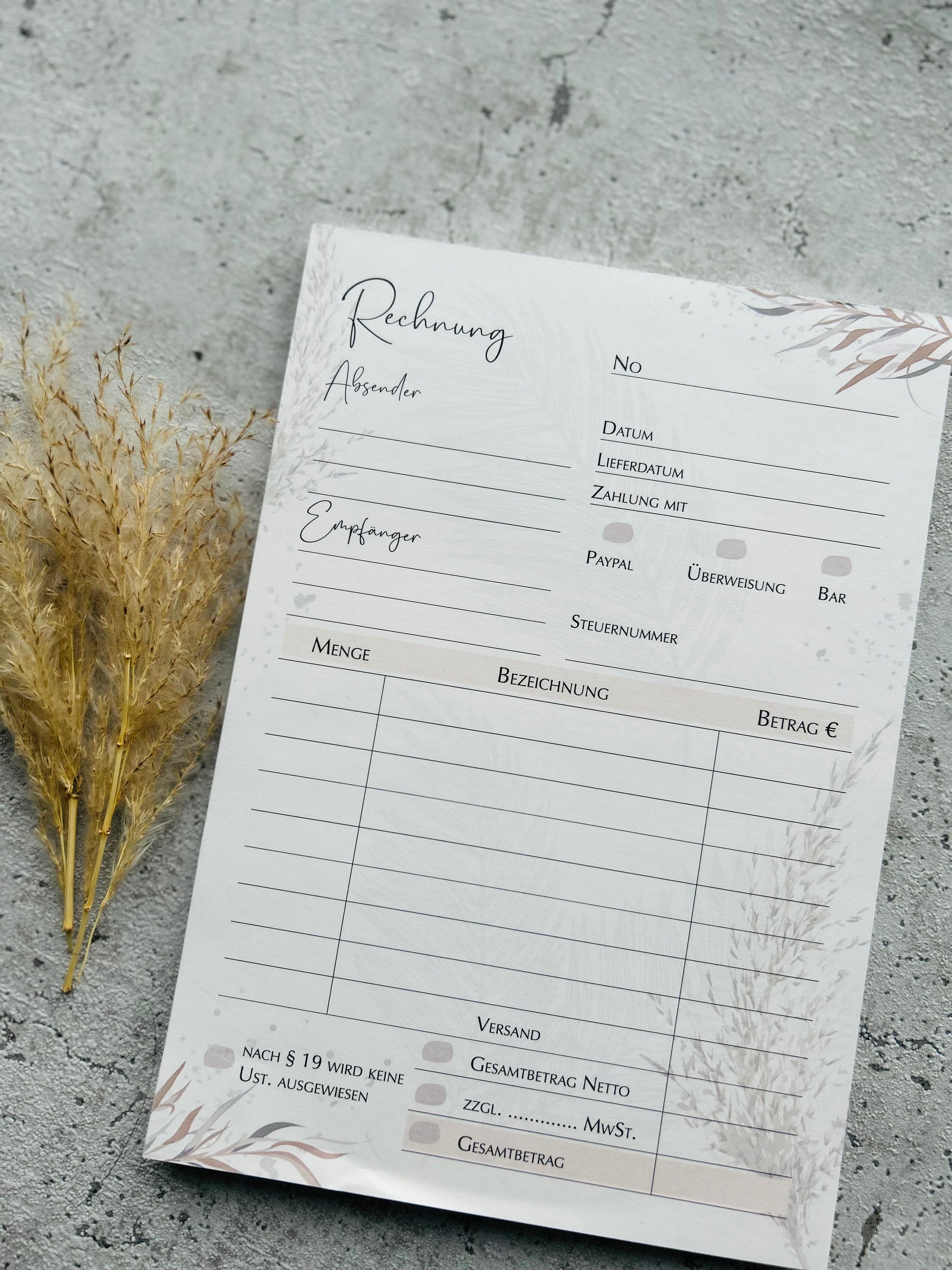 Rechnungsblock A5 BOHO mit Durchschlag