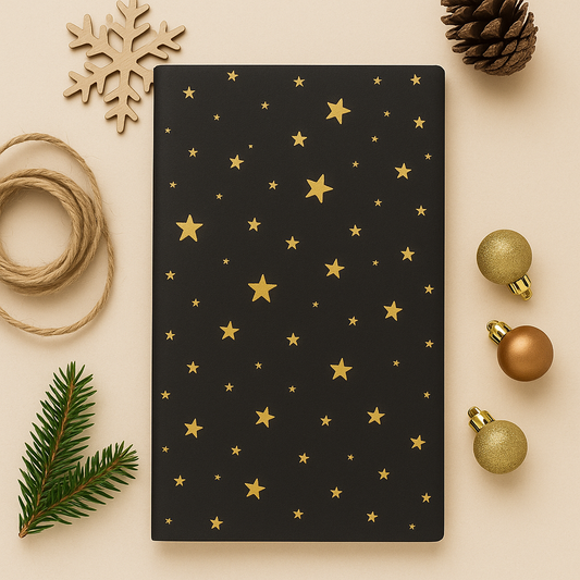 Papier Taschen  • Sterne gold schwarz•10 Stk