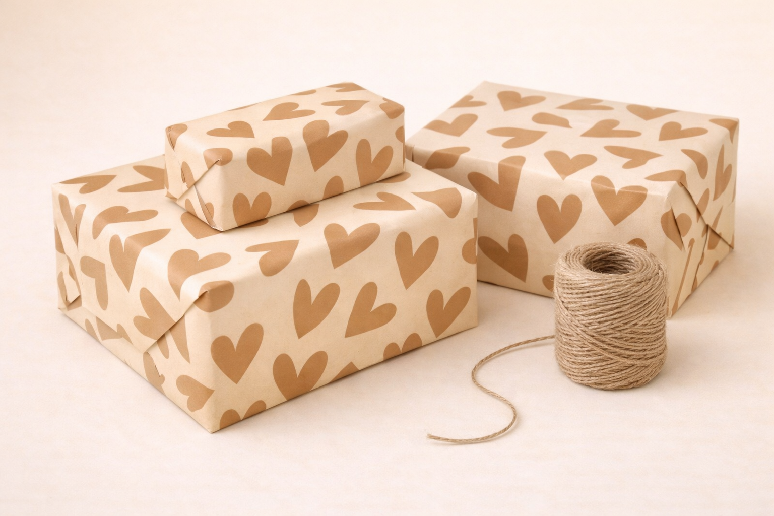 Seidenpapier Herzen nude brown Design