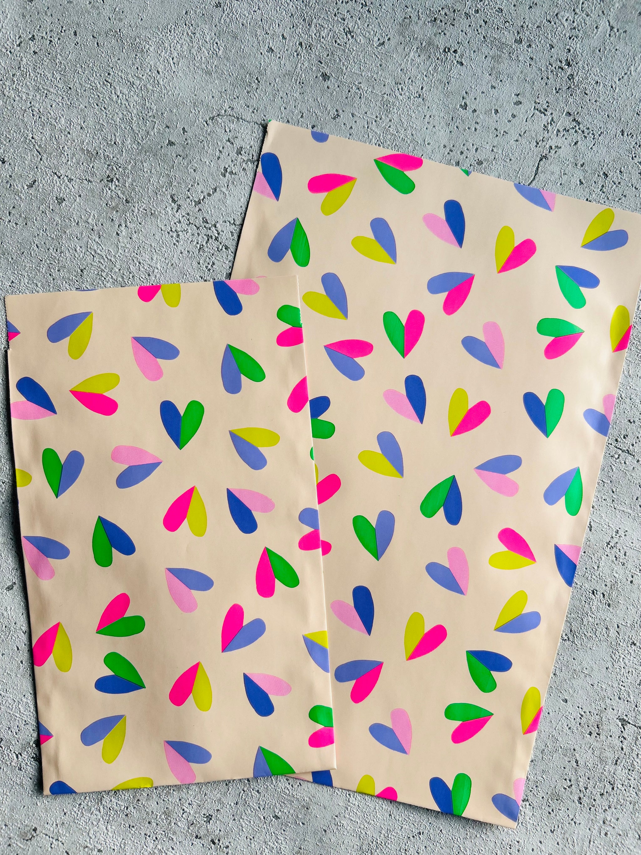 Papier Taschen  • Herzchen Neon•10 Stk