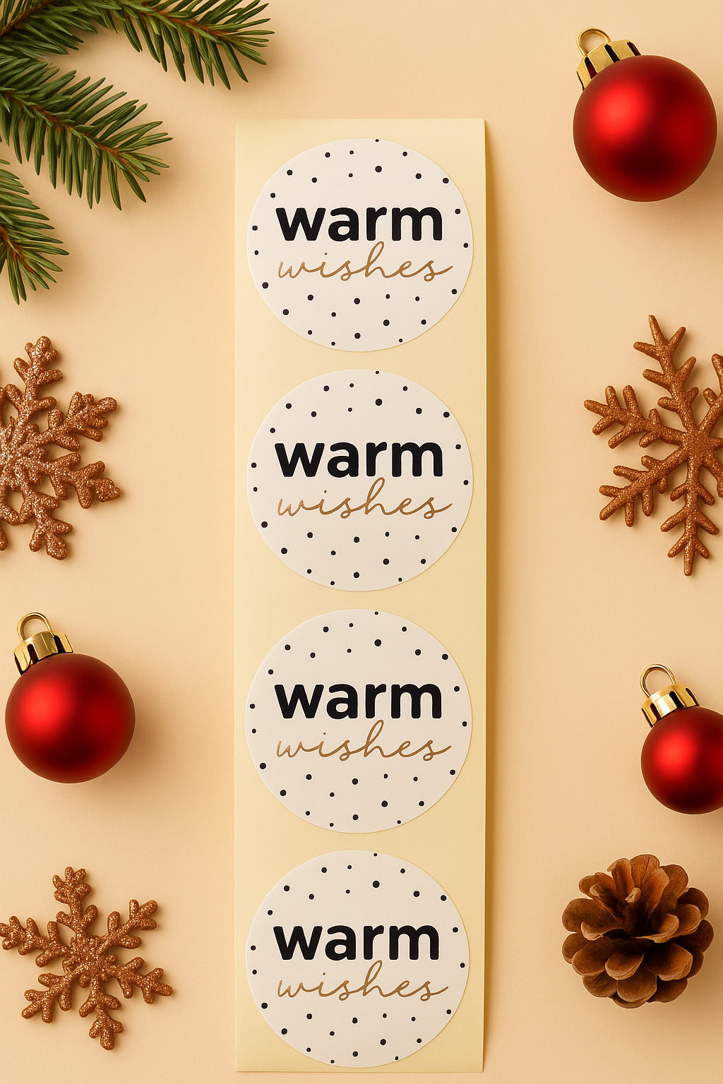 Sticker •warm wishes • gold• 10 Stk.