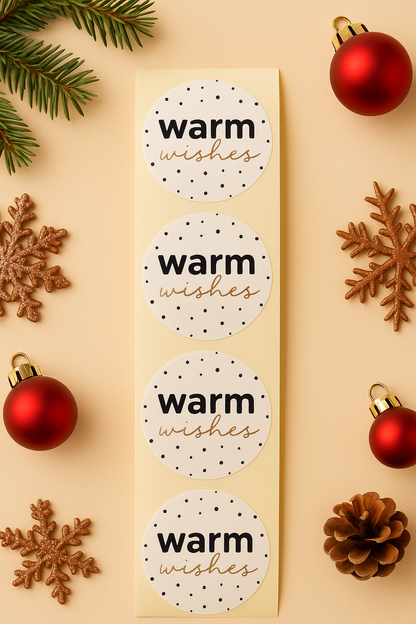 Sticker •warm wishes • gold• 10 Stk.