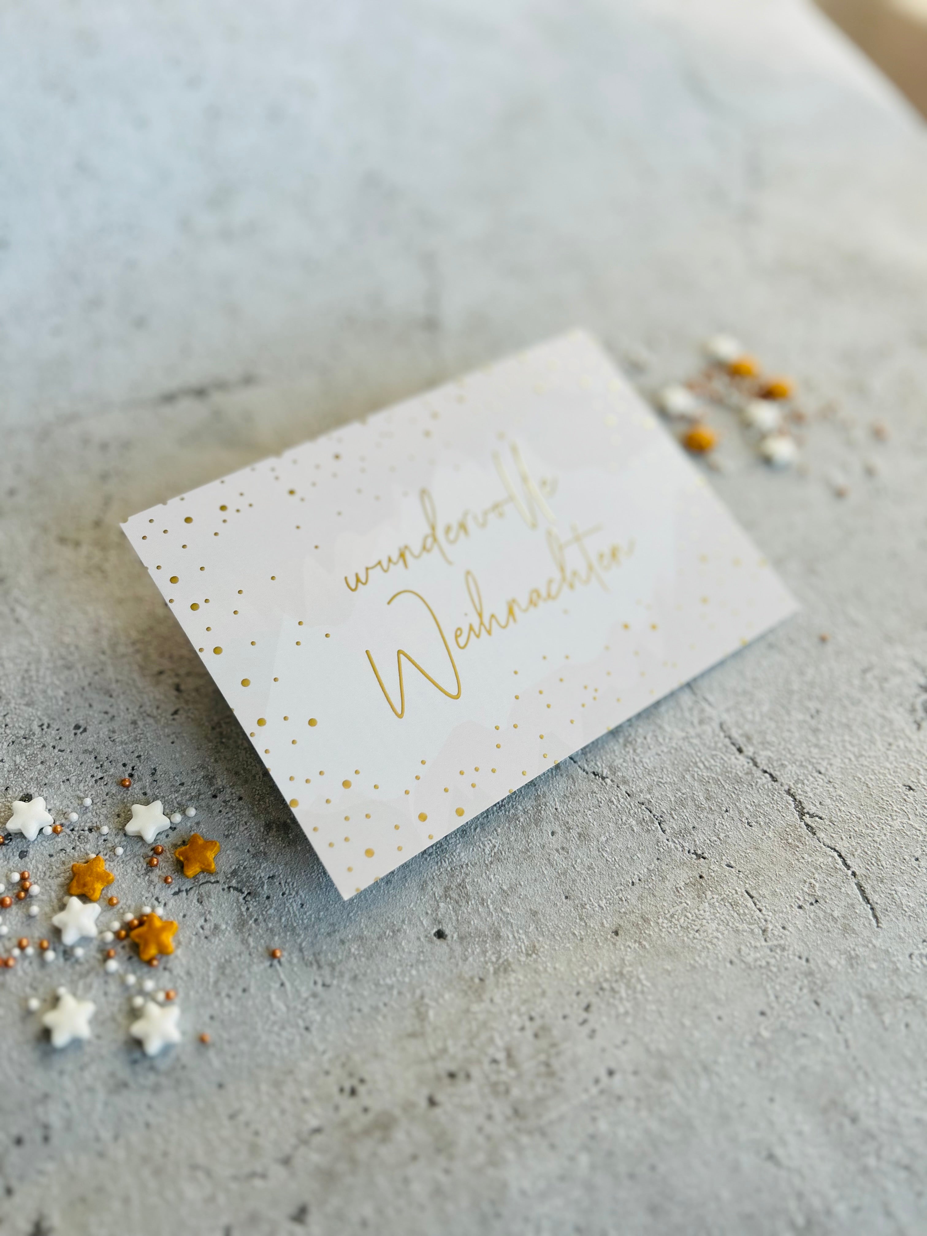 Karte  • wundervolle Weihnachten • beige