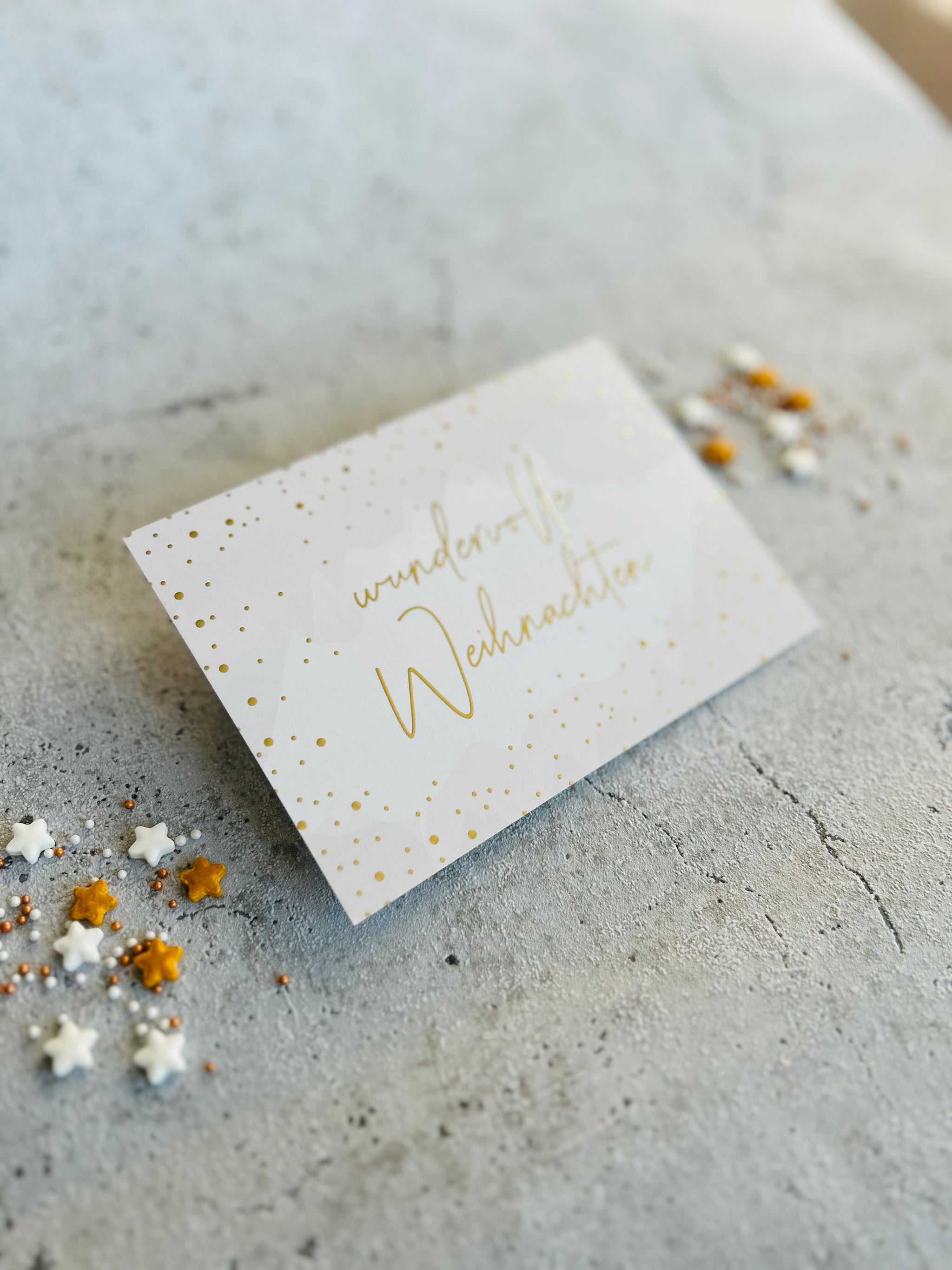 Karte  • wundervolle Weihnachten • beige