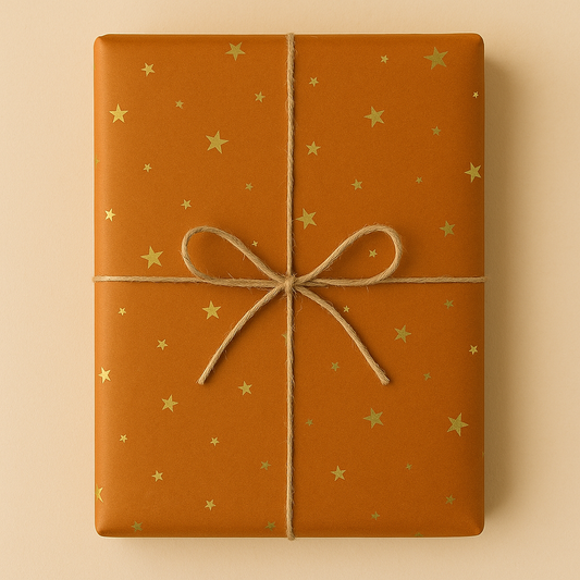 Seidenpapier Sterne braun gold  10 Stk