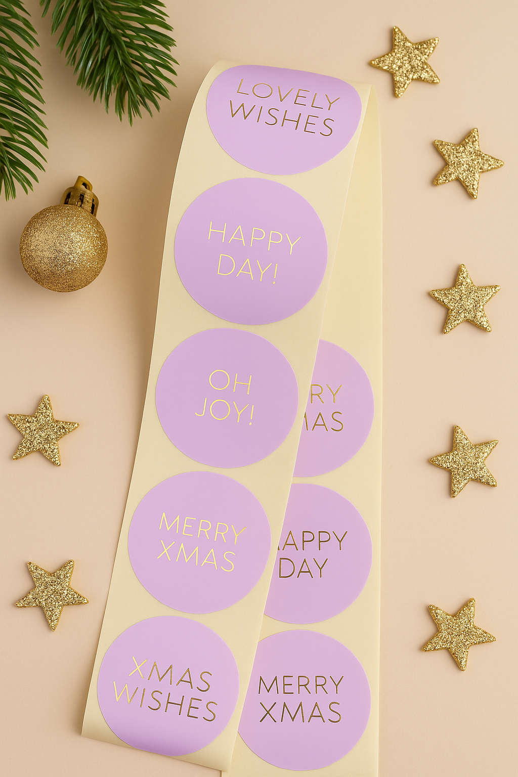 Sticker wishes rosa/gold 10 Stk