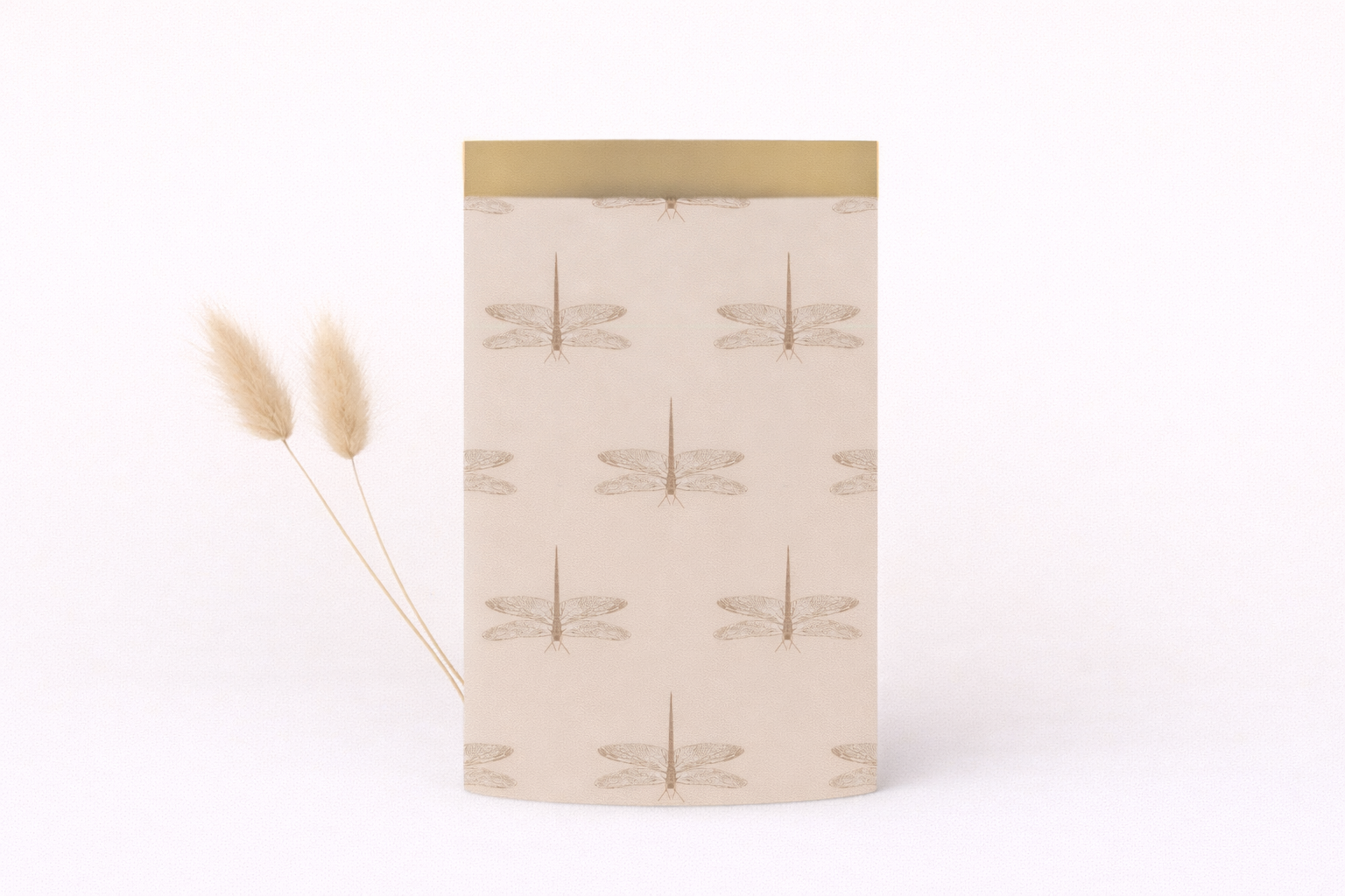 Papier Taschen  • Libellen Kraft Gold •10 Stk