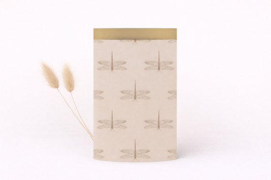 Papier Taschen  • Libellen Kraft Gold •10 Stk