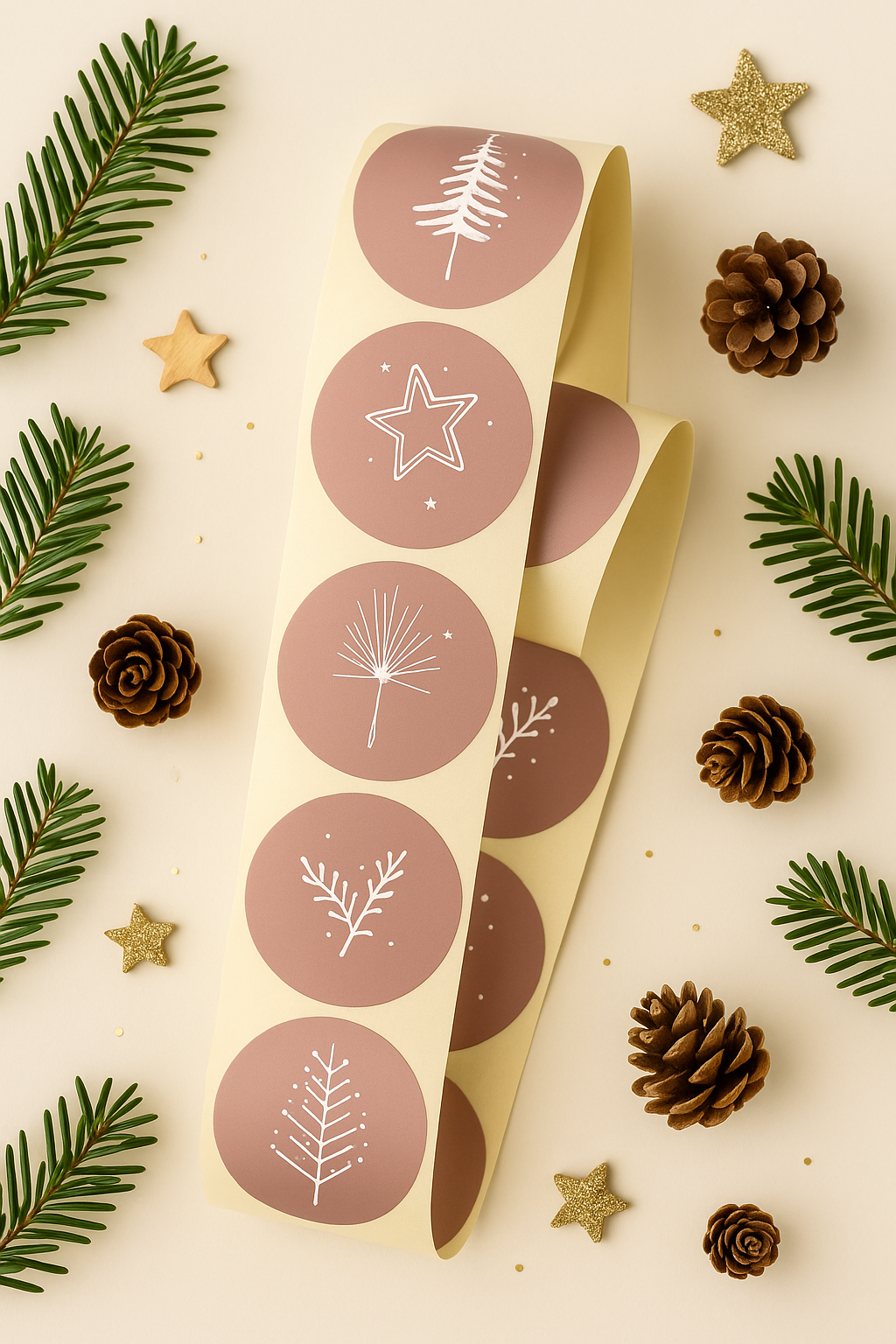 Sticker • Weihnachten Roségold • 10 Stk.