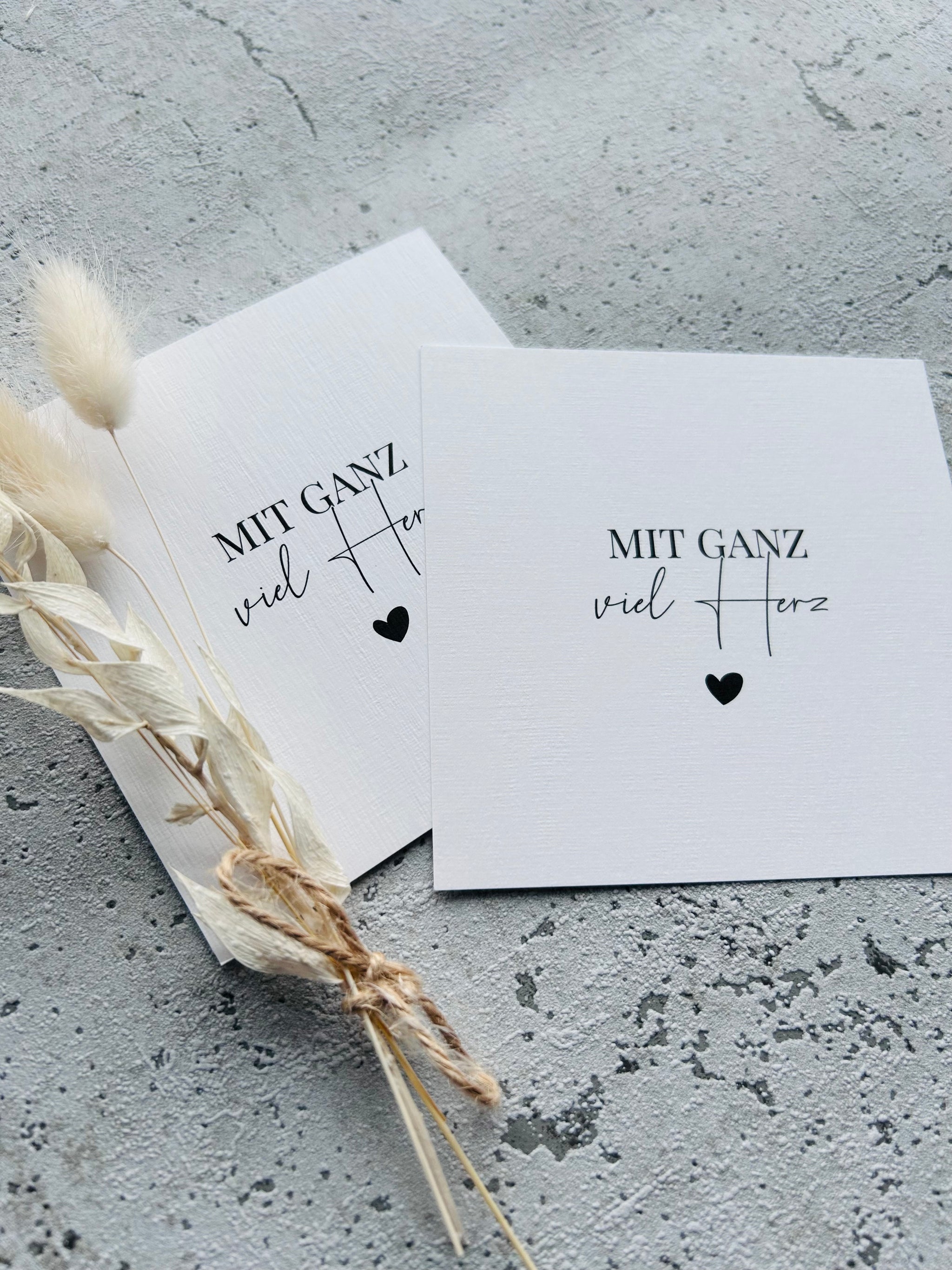 Karte •mit ganz viel Herz  • Leinenstruktur 10x10 cm