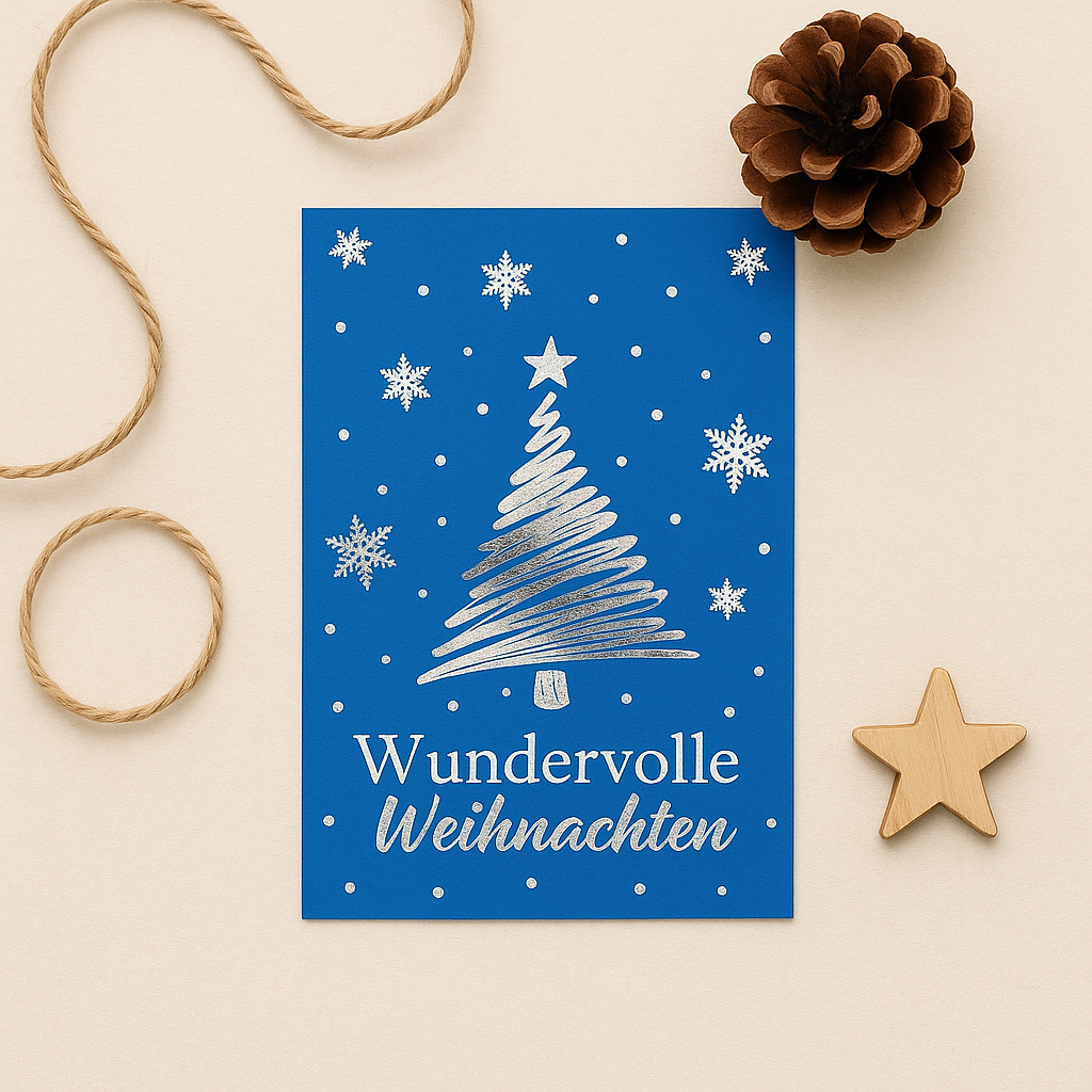 Mini Kärtchen •Winterwonderland• mit Goldmetallic