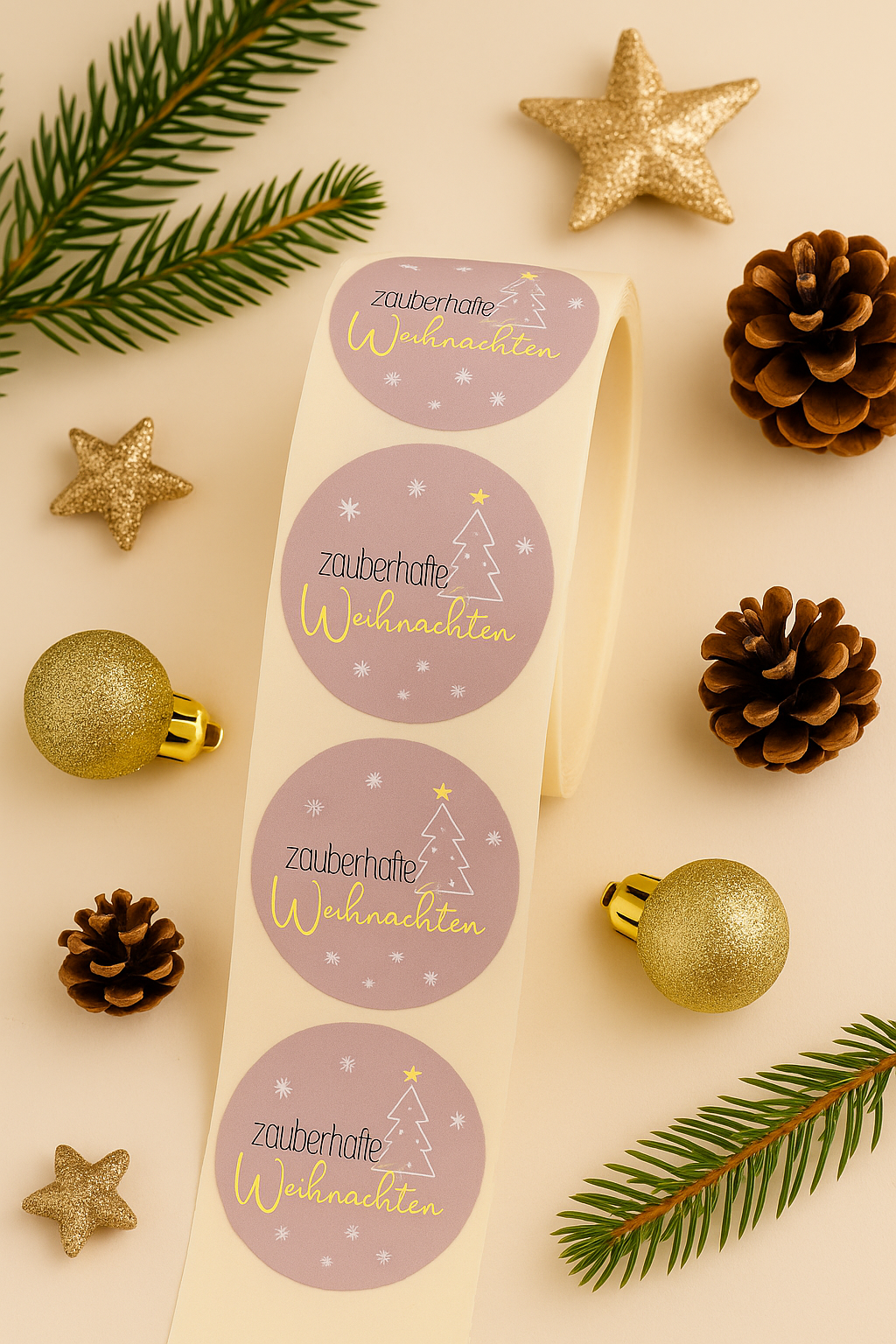 Sticker • Zauberhafte Weihnachten altrosa • Eigenproduktion 10 Stk