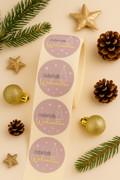Sticker • Zauberhafte Weihnachten altrosa • Eigenproduktion 10 Stk