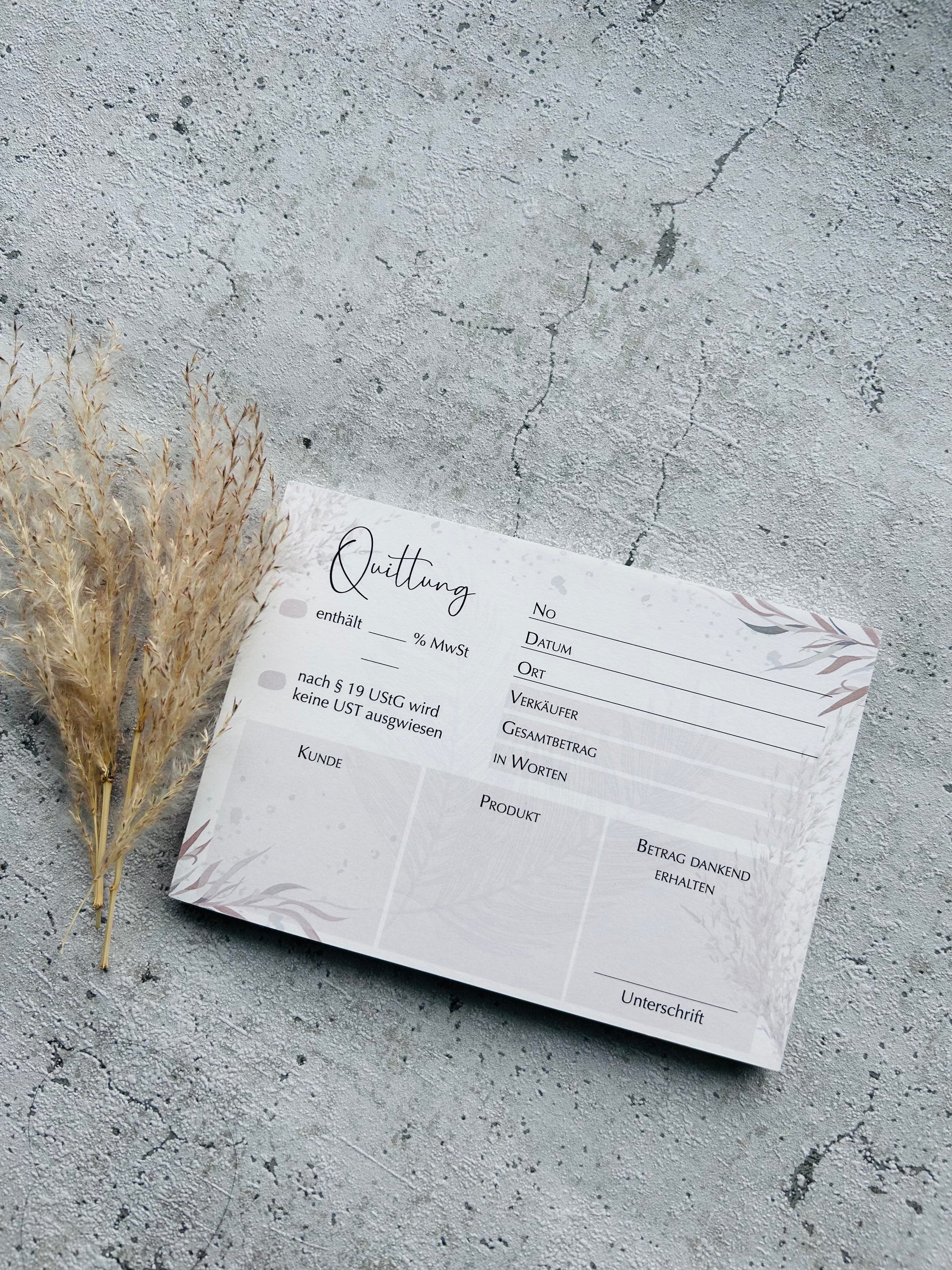 Quittungsblock A6 BOHO mit Durchschlag