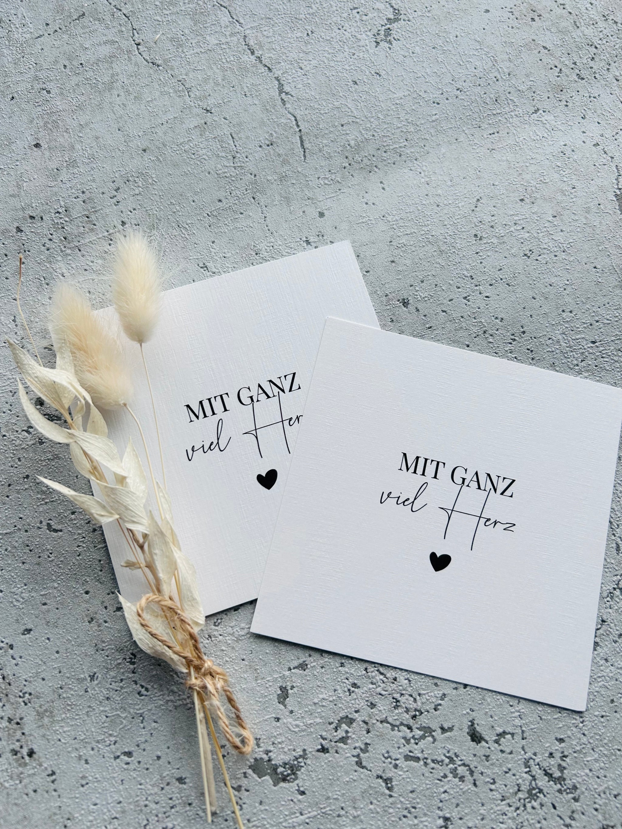 Karte •mit ganz viel Herz  • Leinenstruktur 10x10 cm