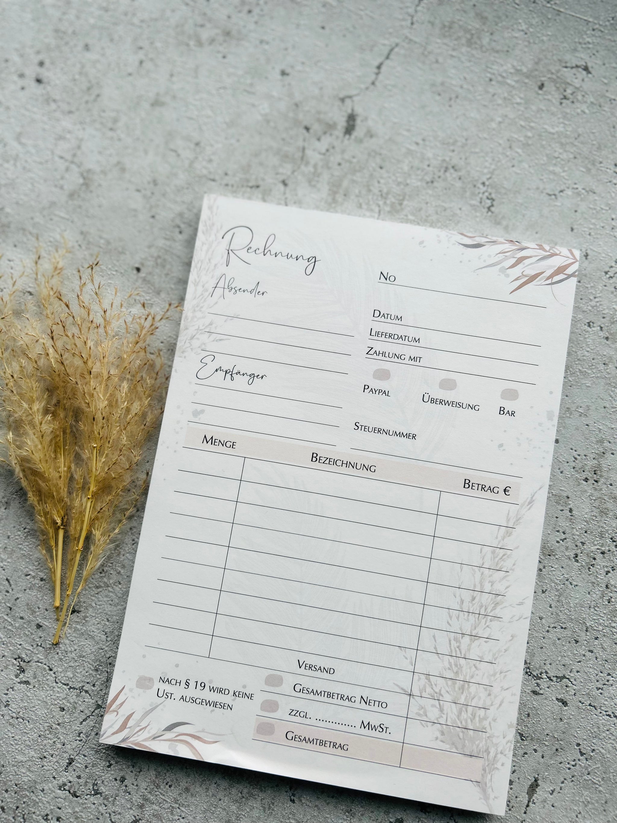 Rechnungsblock A5 BOHO mit Durchschlag