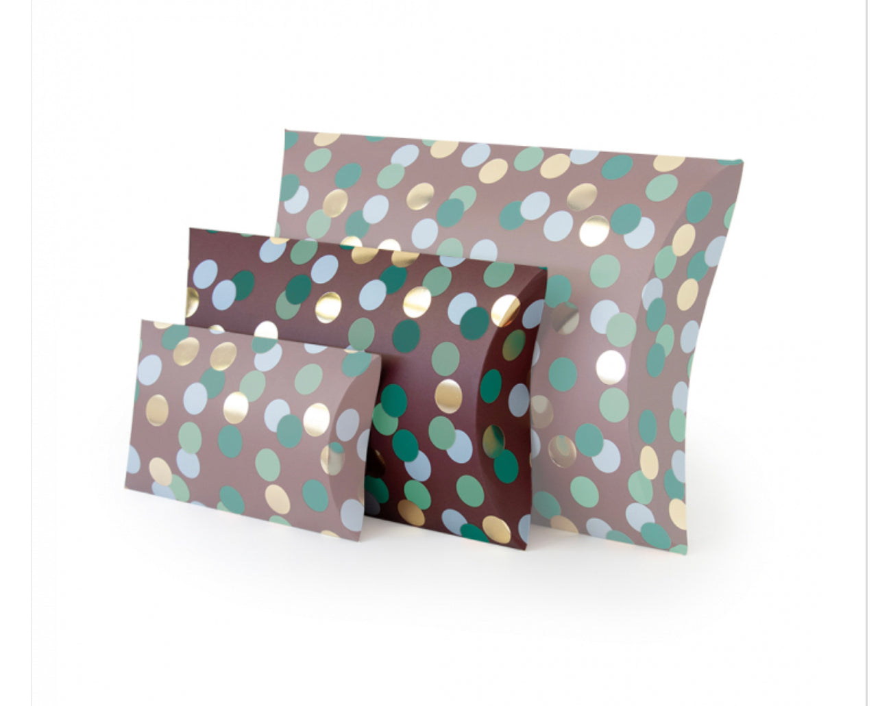 Geschenkbox (Kissen) Konfetti Gold