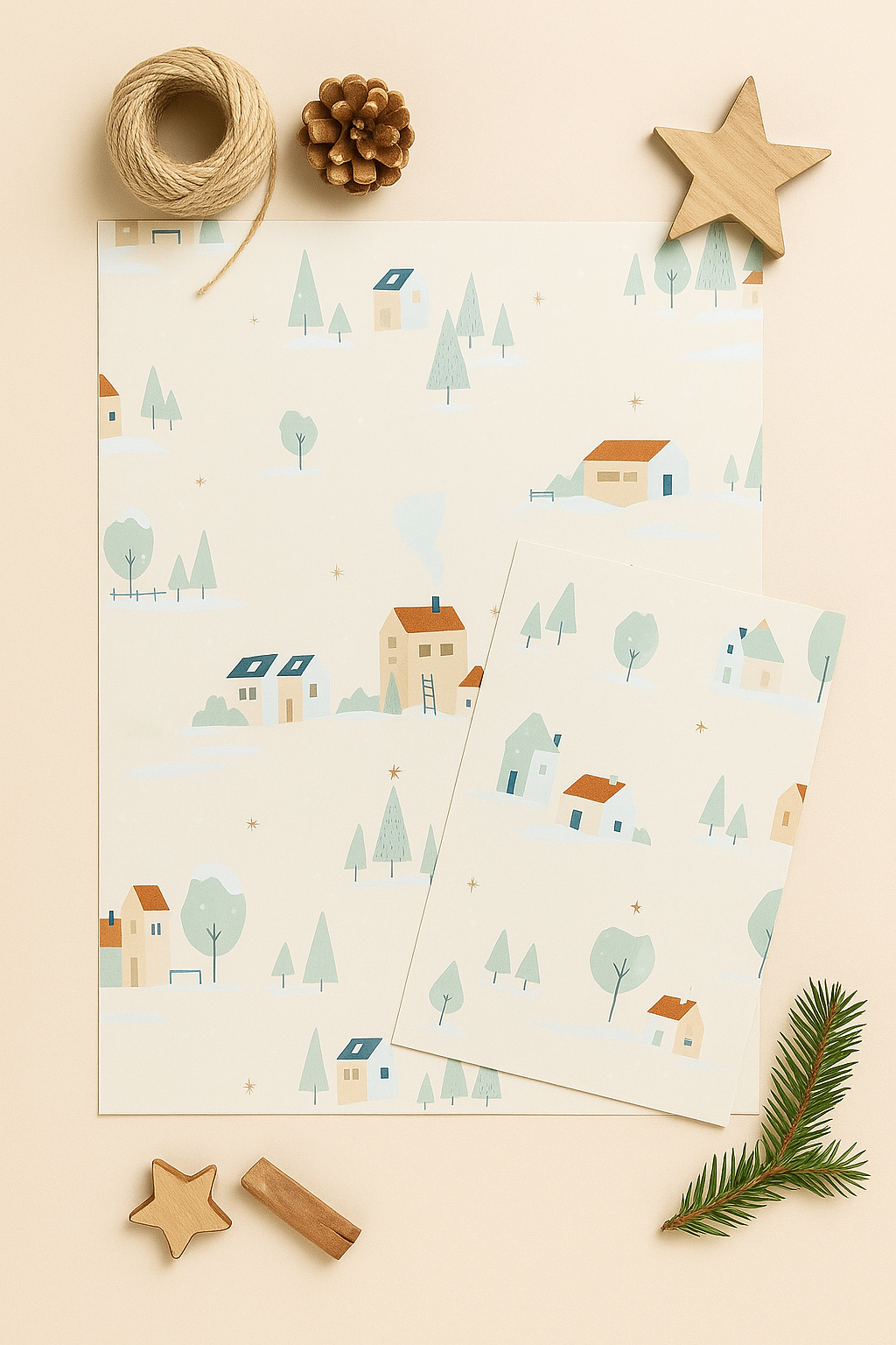 Papier Taschen  •Winterlandschaft•10 Stk