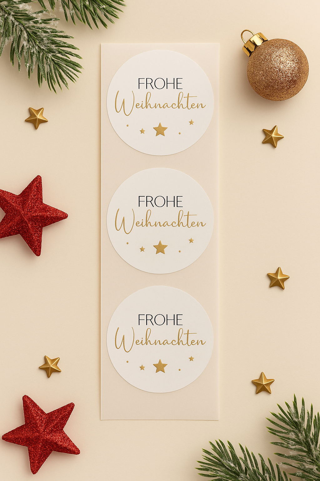 Sticker • Frohe Weihnachten • schwarz weiß gold Eigenproduktion 10 Stk