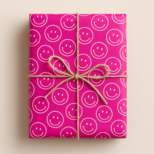 Seidenpapier mit Smileys pink