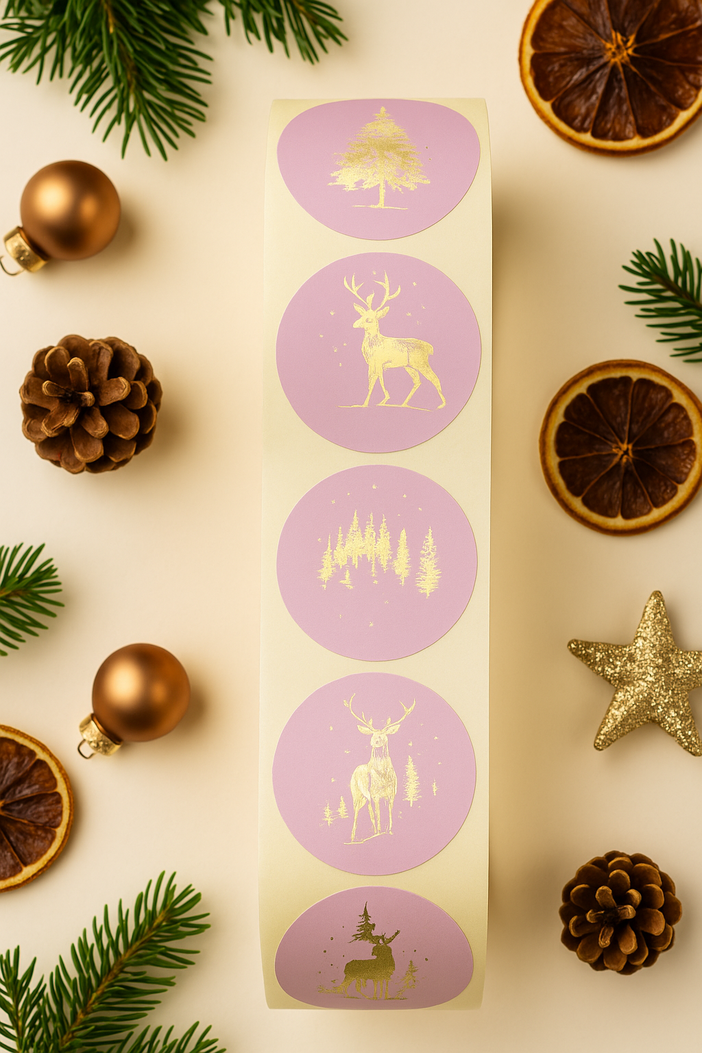 Sticker Winterwald gold 10 Stk